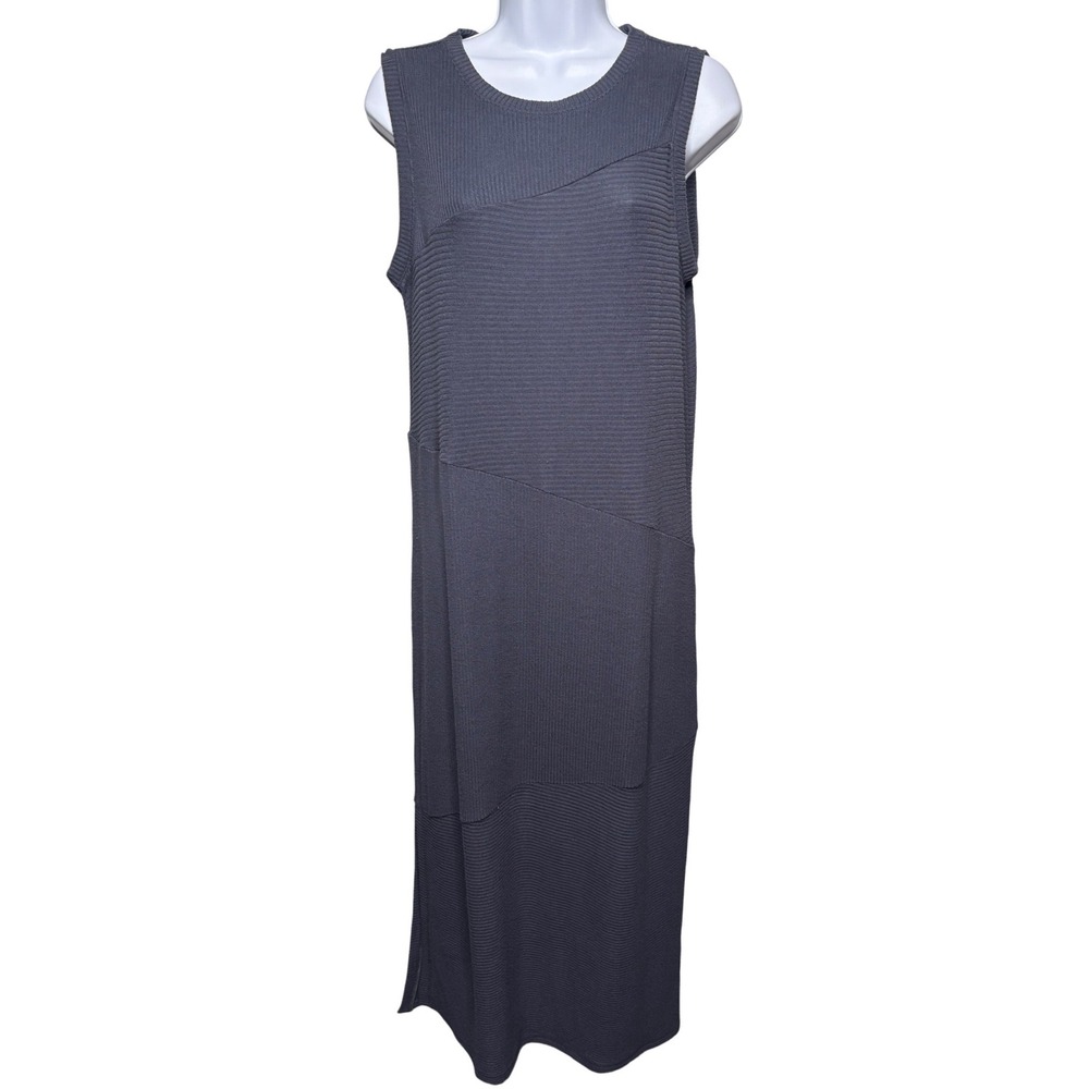 NWT HAVEN WELL WITHIN Womens Gray Sleeveless Maxi Dress Sz S Ribbed Minimalist